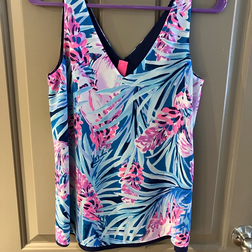 Lilly Pulitzer Florin Reversible Tank Top Tweethearts Size XS